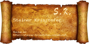 Steiner Krisztofer névjegykártya